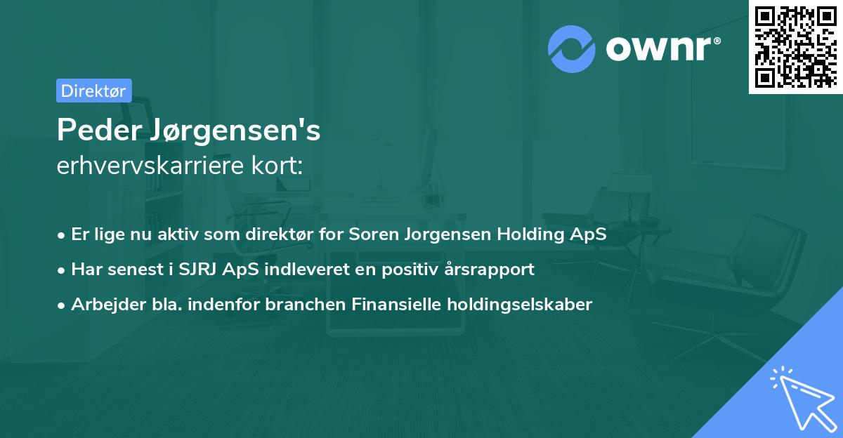 Peder Jørgensen's erhvervskarriere kort