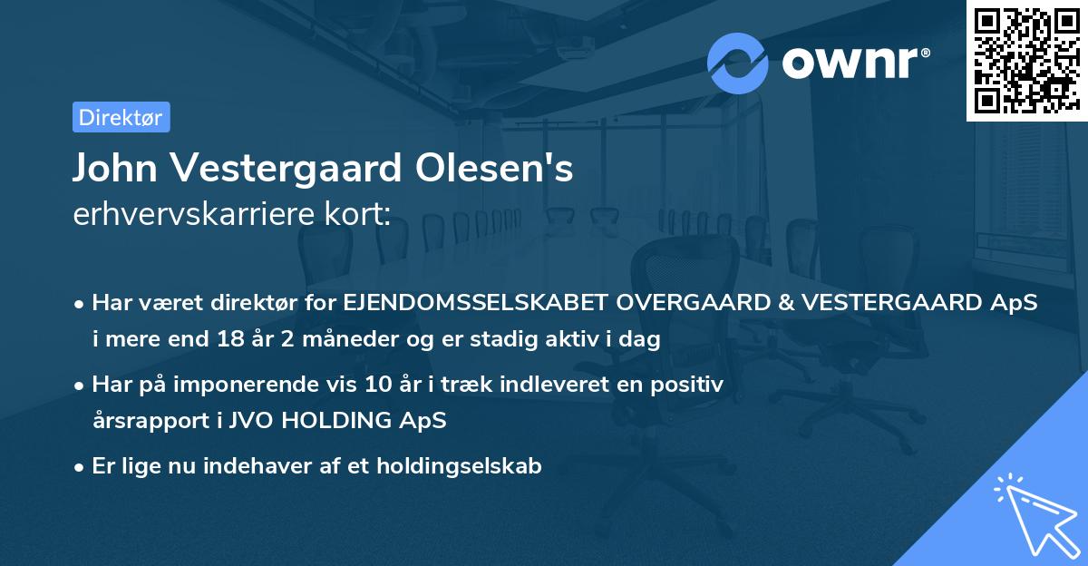 John Vestergaard Olesen's erhvervskarriere kort