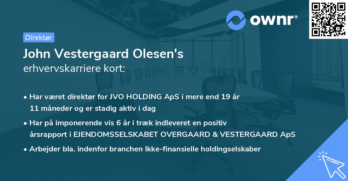 John Vestergaard Olesen's erhvervskarriere kort