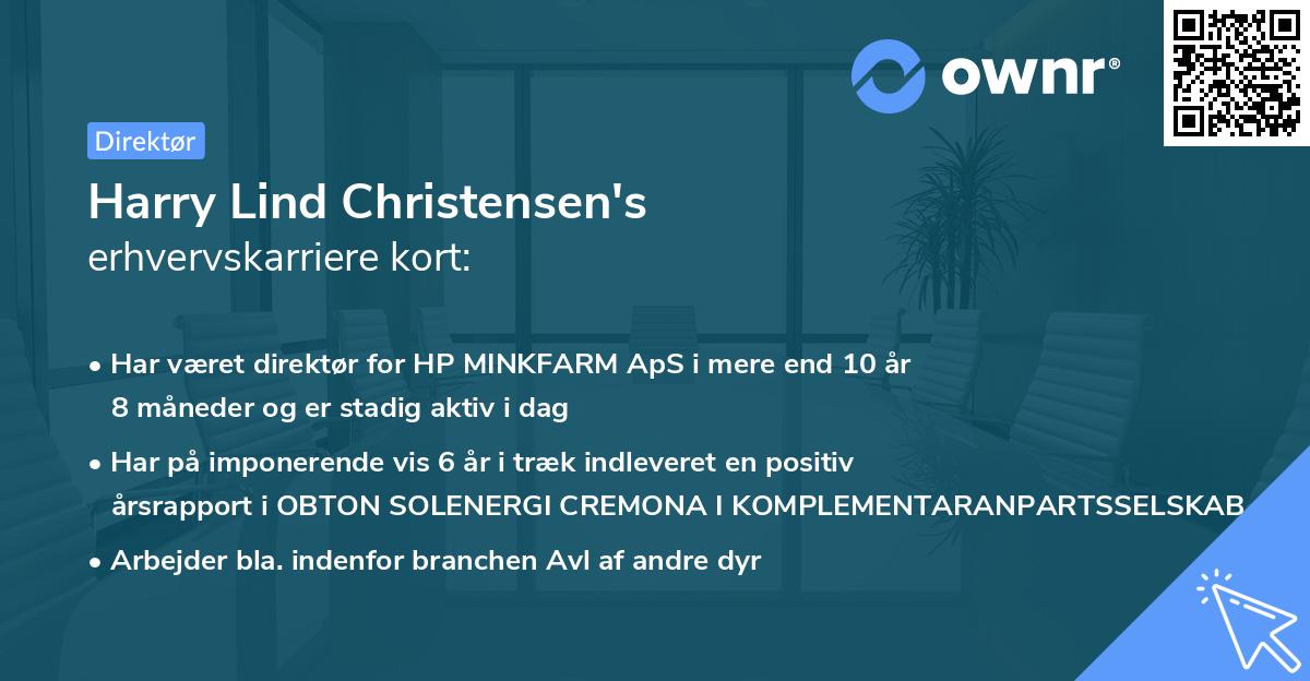 Harry Lind Christensen's erhvervskarriere kort
