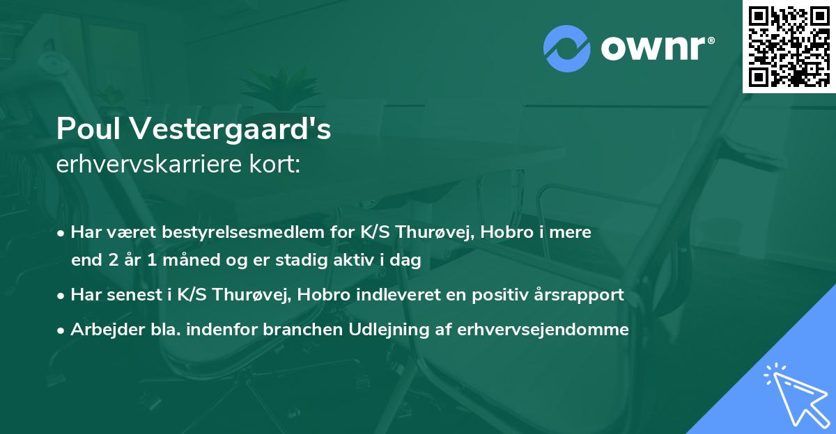 Poul Vestergaard's erhvervskarriere kort