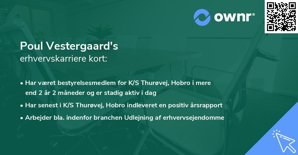 Poul Vestergaard's erhvervskarriere kort