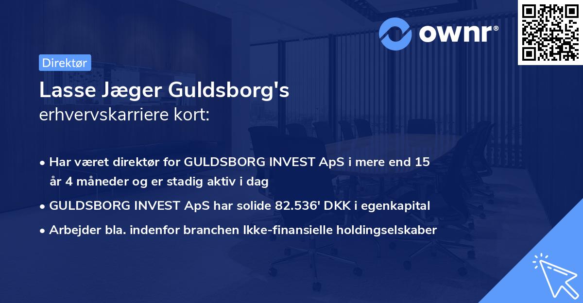 Lasse Jæger Guldsborg's erhvervskarriere kort