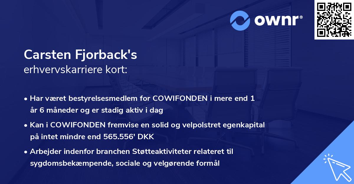 Carsten Fjorback's erhvervskarriere kort