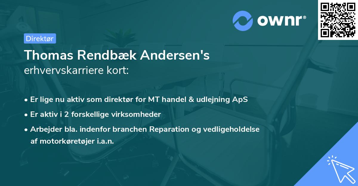 Thomas Rendbæk Andersen's erhvervskarriere kort