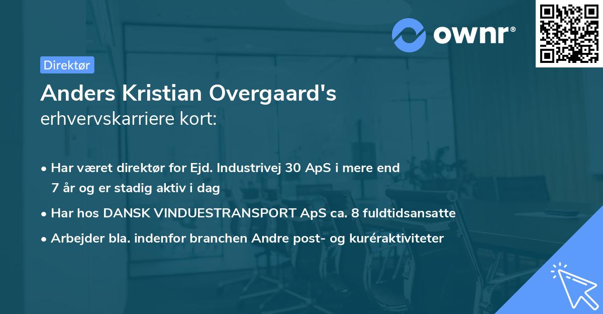 Anders Kristian Overgaard's erhvervskarriere kort
