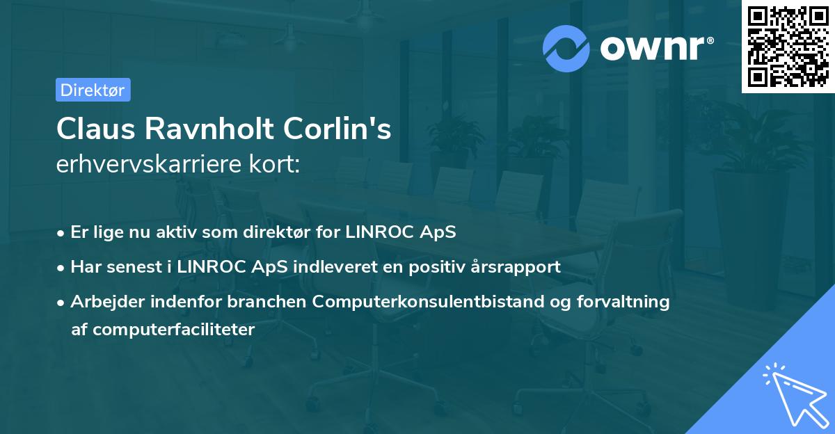 Claus Ravnholt Corlin's erhvervskarriere kort