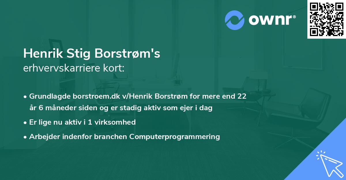 Henrik Stig Borstrøm's erhvervskarriere kort
