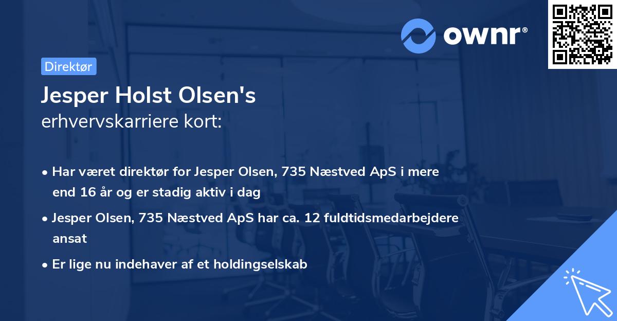 Jesper Holst Olsen's erhvervskarriere kort