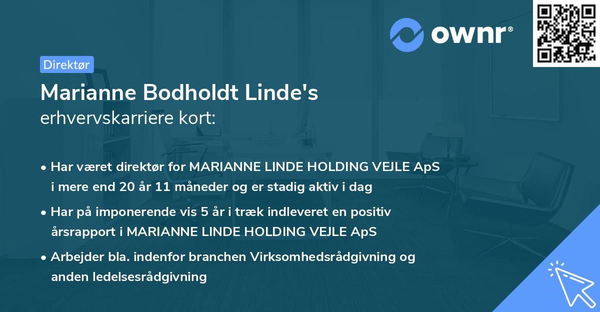 Marianne Bodholdt Linde's erhvervskarriere kort