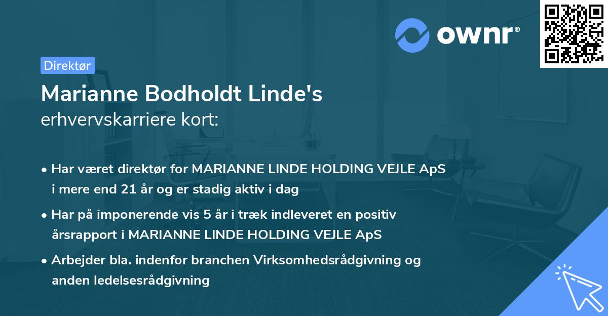 Marianne Bodholdt Linde's erhvervskarriere kort