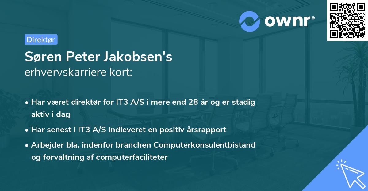 Søren Peter Jakobsen's erhvervskarriere kort