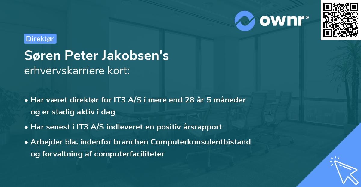 Søren Peter Jakobsen's erhvervskarriere kort