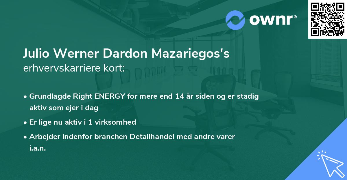 Julio Werner Dardon Mazariegos's erhvervskarriere kort