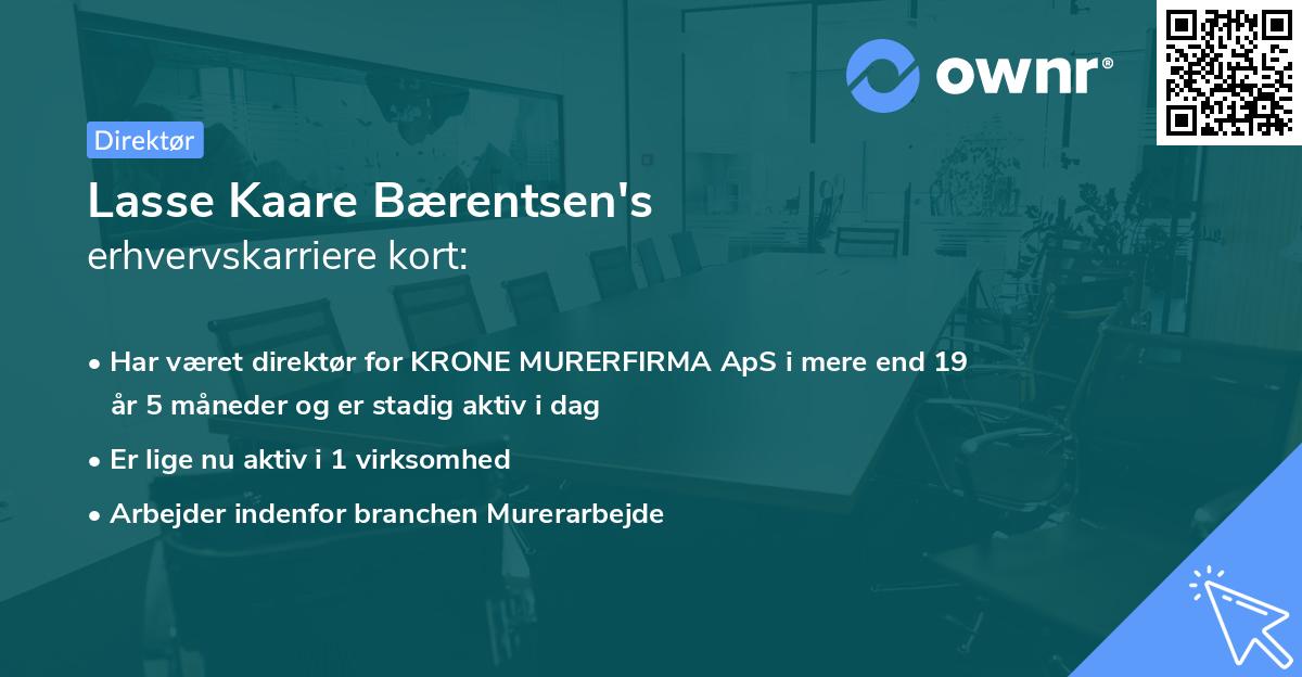Lasse Kaare Bærentsen's erhvervskarriere kort