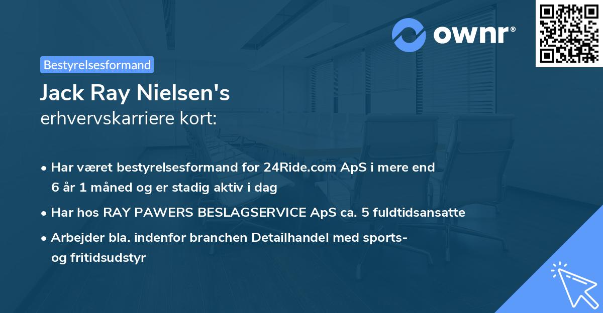 Jack Ray Nielsen's erhvervskarriere kort