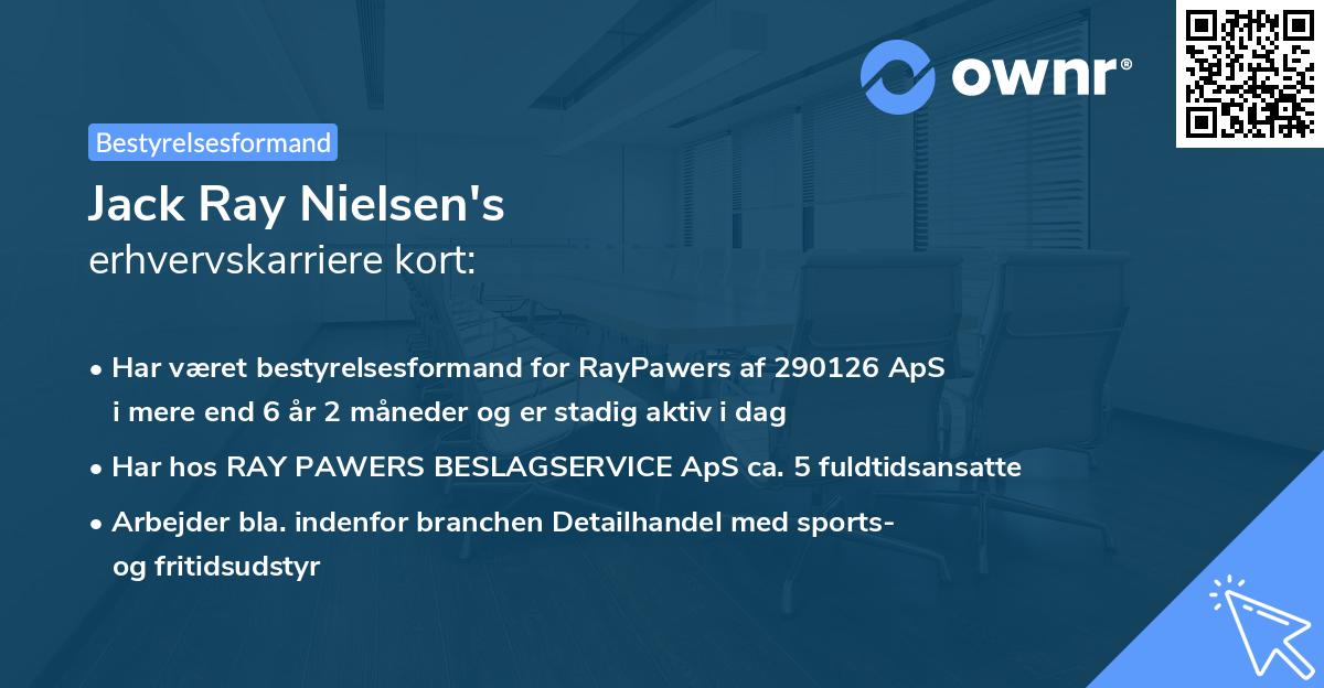 Jack Ray Nielsen's erhvervskarriere kort