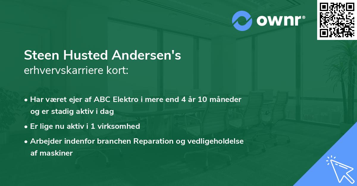 Steen Husted Andersen's erhvervskarriere kort