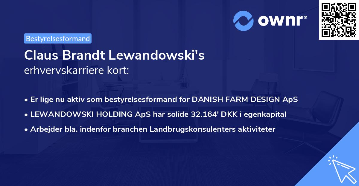 Claus Brandt Lewandowski's erhvervskarriere kort
