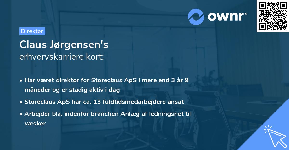 Claus Jørgensen's erhvervskarriere kort