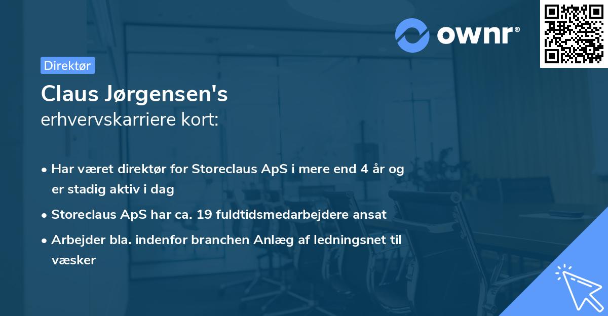 Claus Jørgensen's erhvervskarriere kort