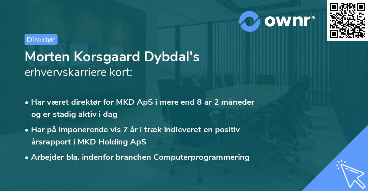 Morten Korsgaard Dybdal's erhvervskarriere kort