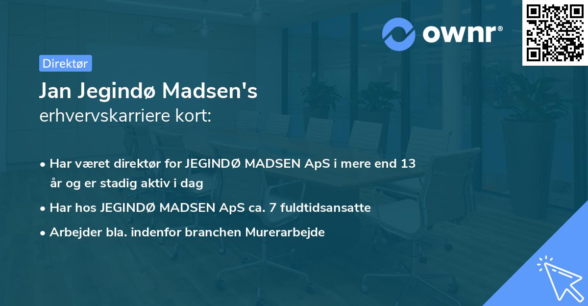 Jan Jegindø Madsen's erhvervskarriere kort