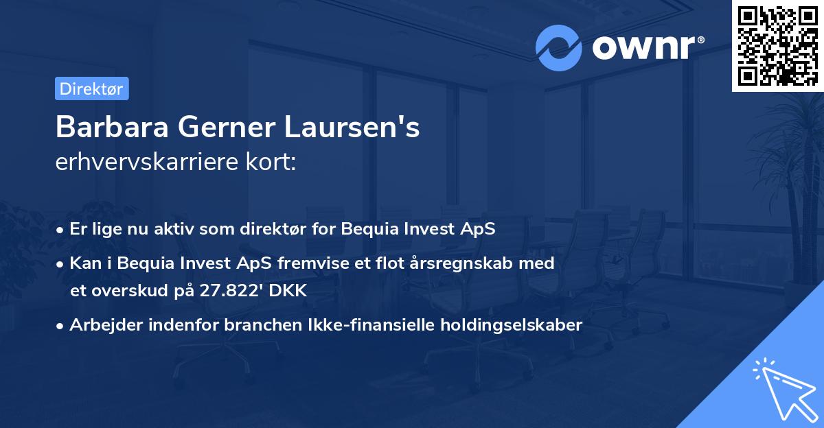 Barbara Gerner Laursen's erhvervskarriere kort