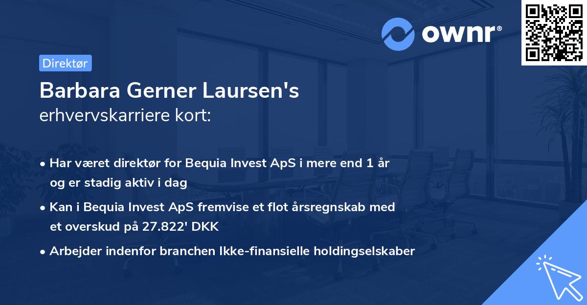 Barbara Gerner Laursen's erhvervskarriere kort