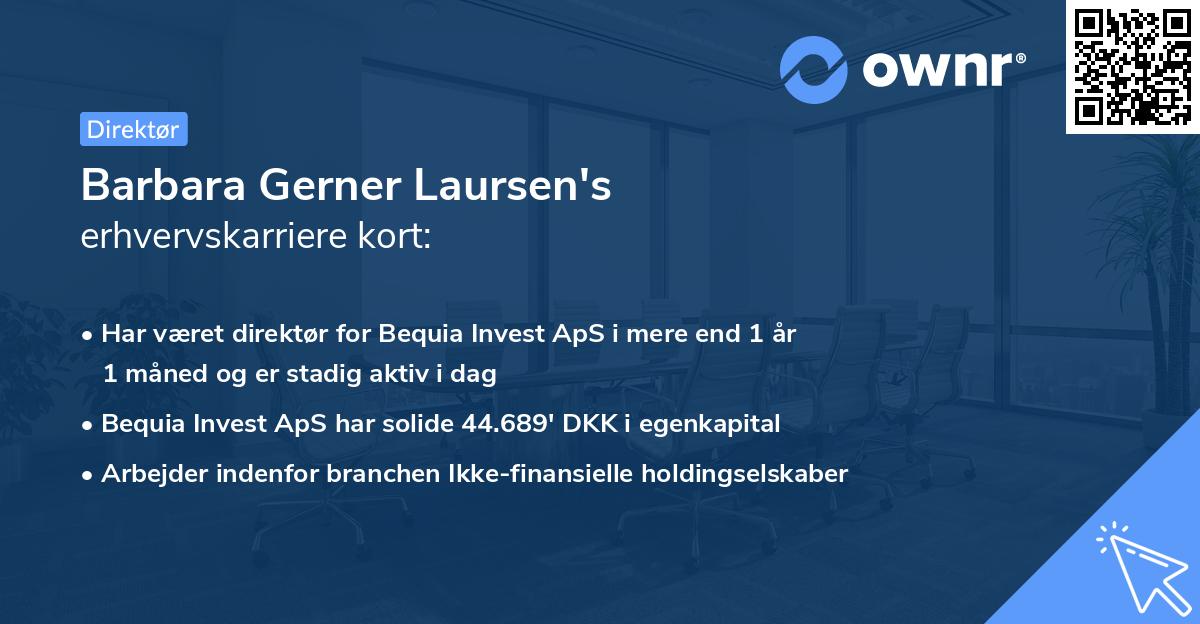 Barbara Gerner Laursen's erhvervskarriere kort
