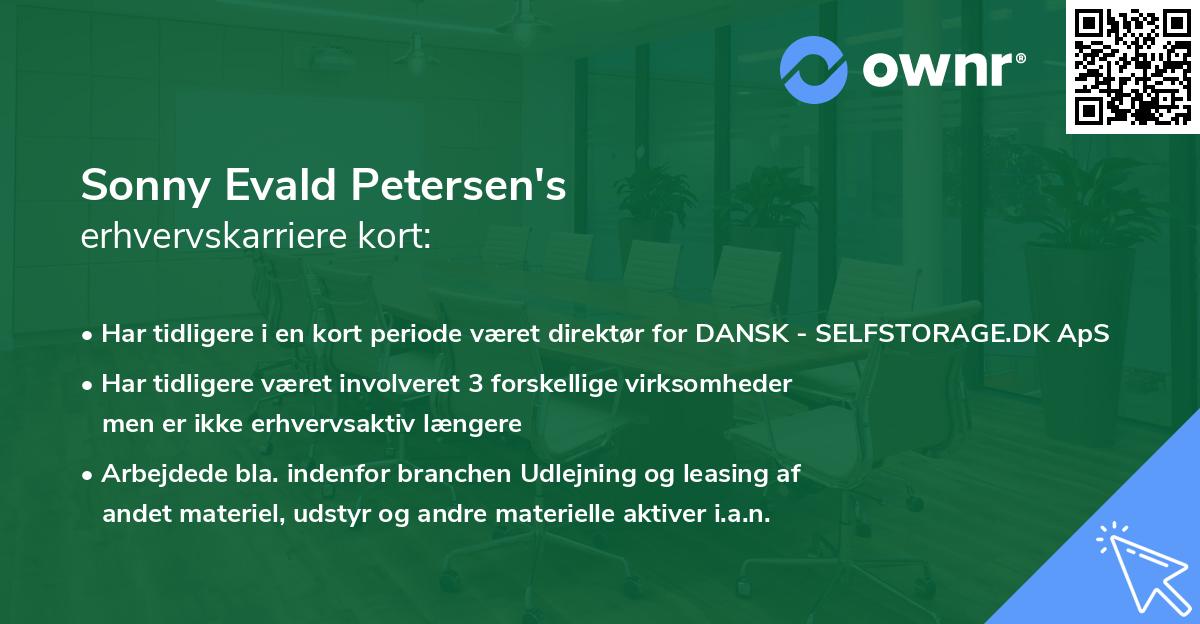 Sonny Evald Petersen's erhvervskarriere kort