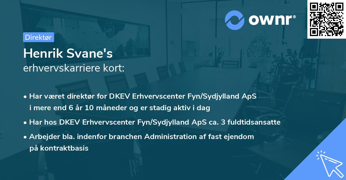Henrik Svane's erhvervskarriere kort