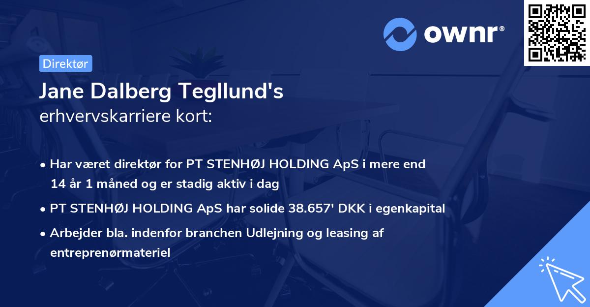 Jane Dalberg Tegllund's erhvervskarriere kort