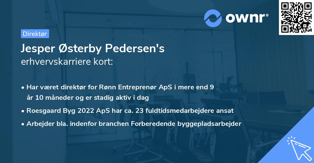 Jesper Østerby Pedersen's erhvervskarriere kort