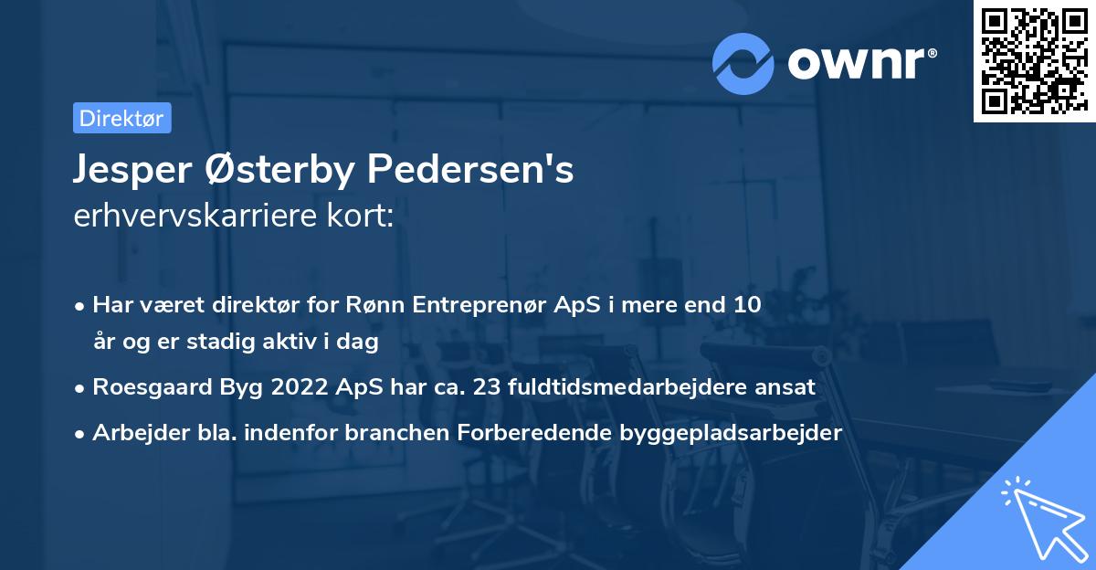 Jesper Østerby Pedersen's erhvervskarriere kort