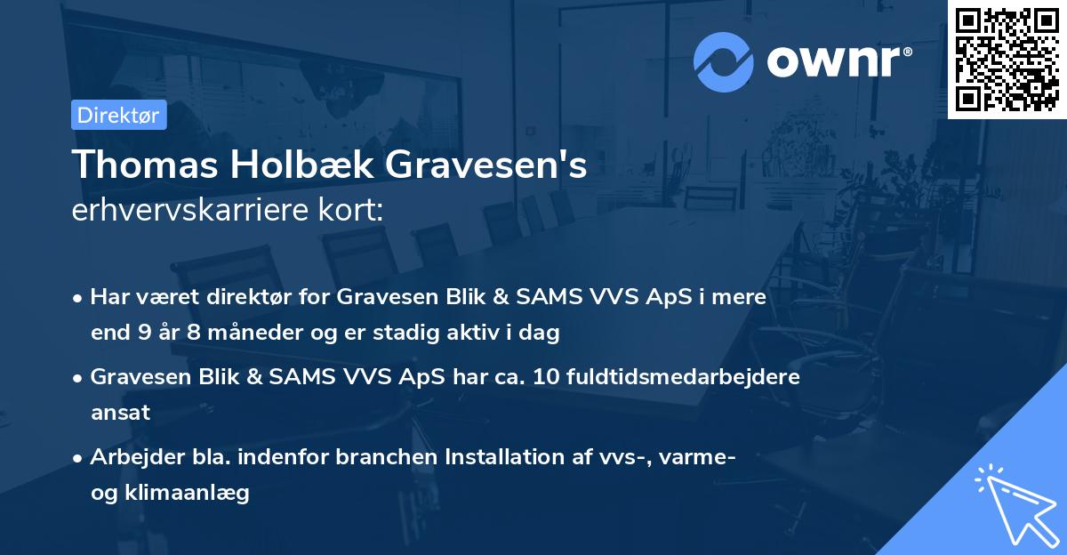 Thomas Holbæk Gravesen's erhvervskarriere kort