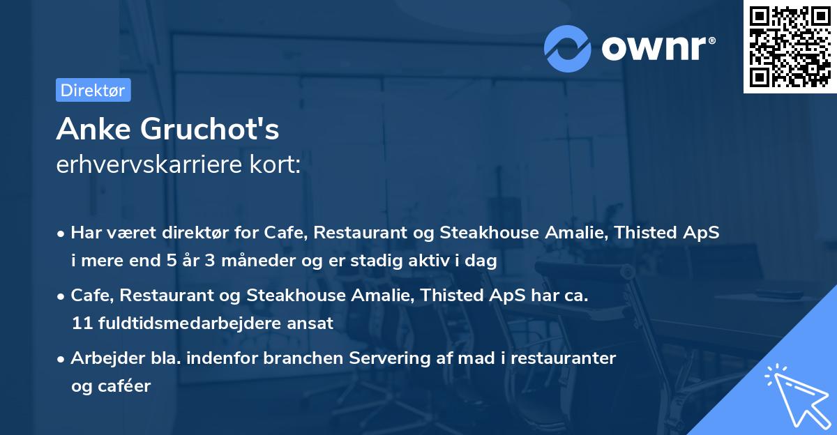 Anke Gruchot's erhvervskarriere kort