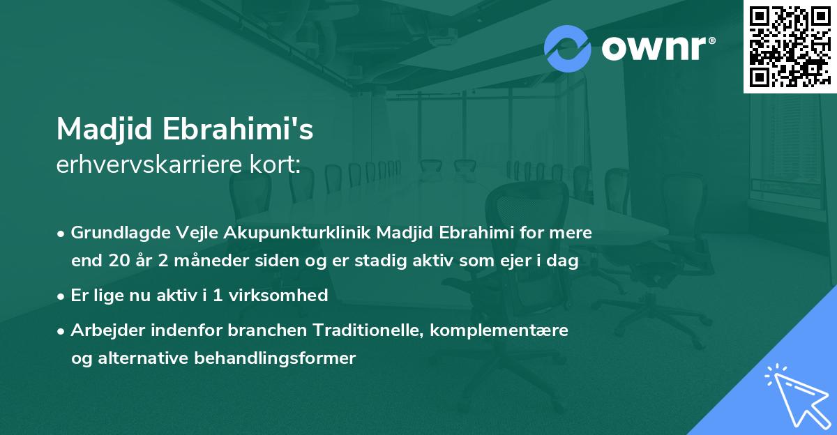 Madjid Ebrahimi's erhvervskarriere kort