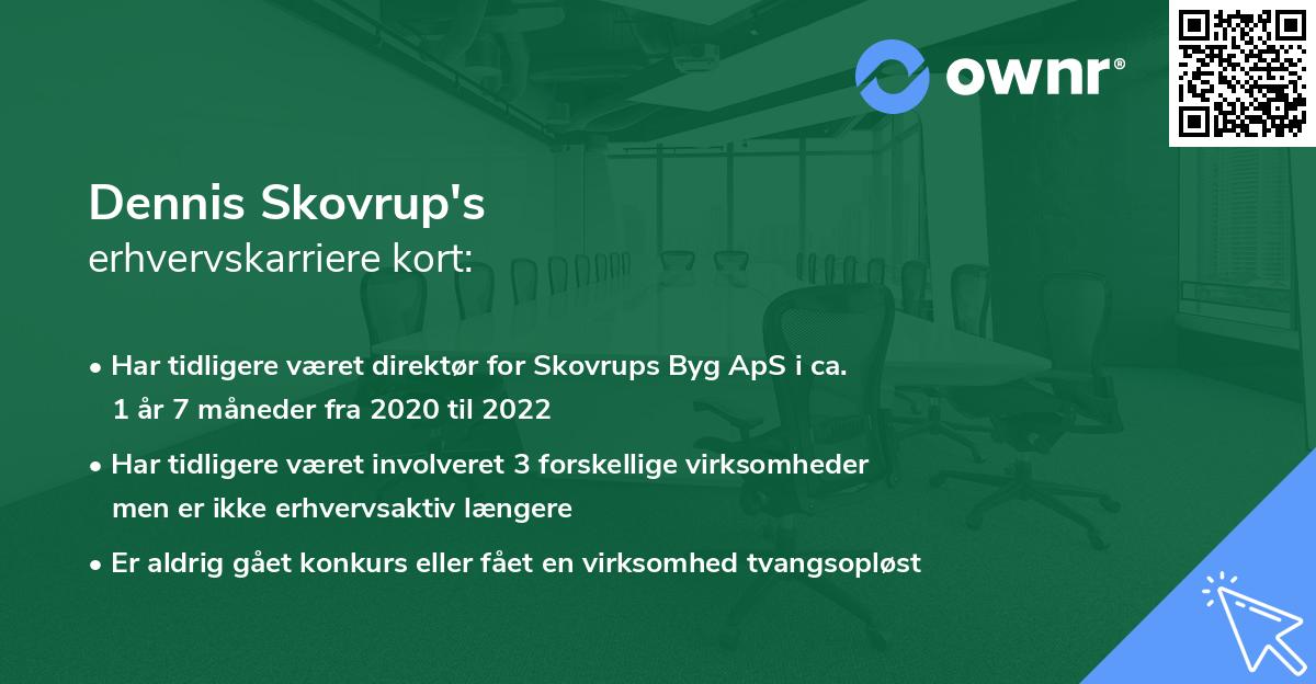 Dennis Skovrup's erhvervskarriere kort