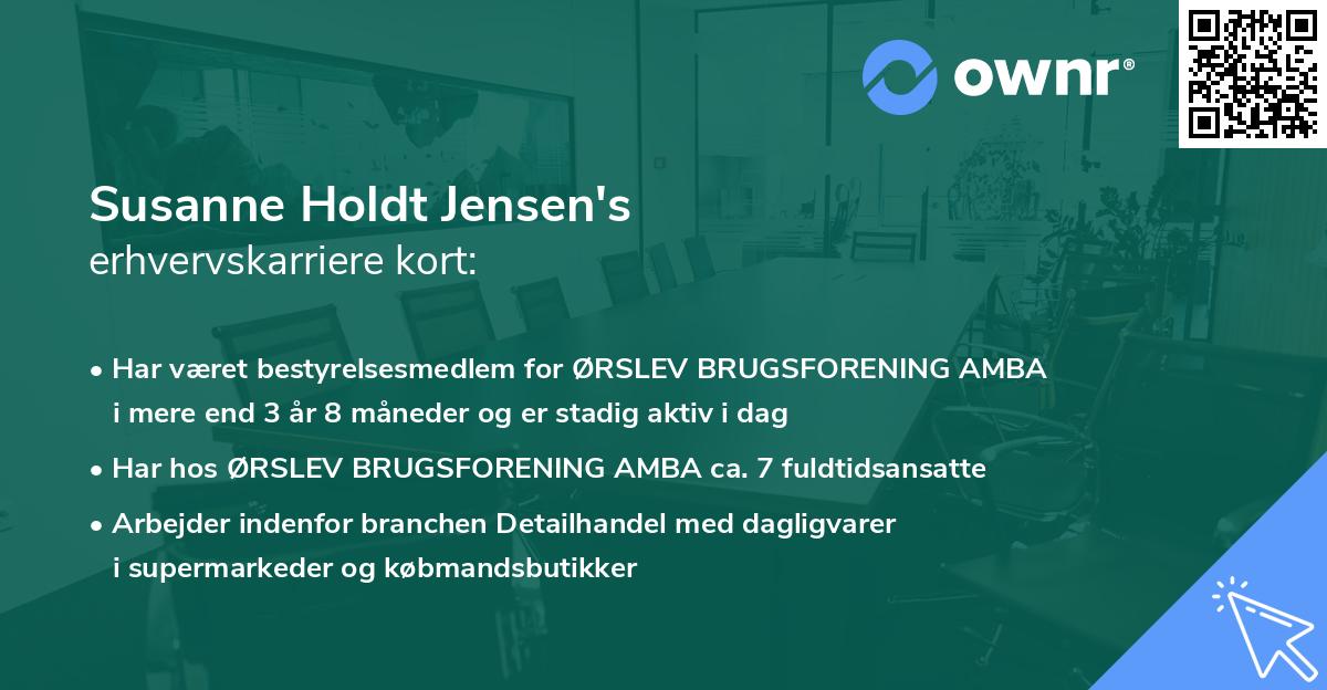 Susanne Holdt Jensen's erhvervskarriere kort