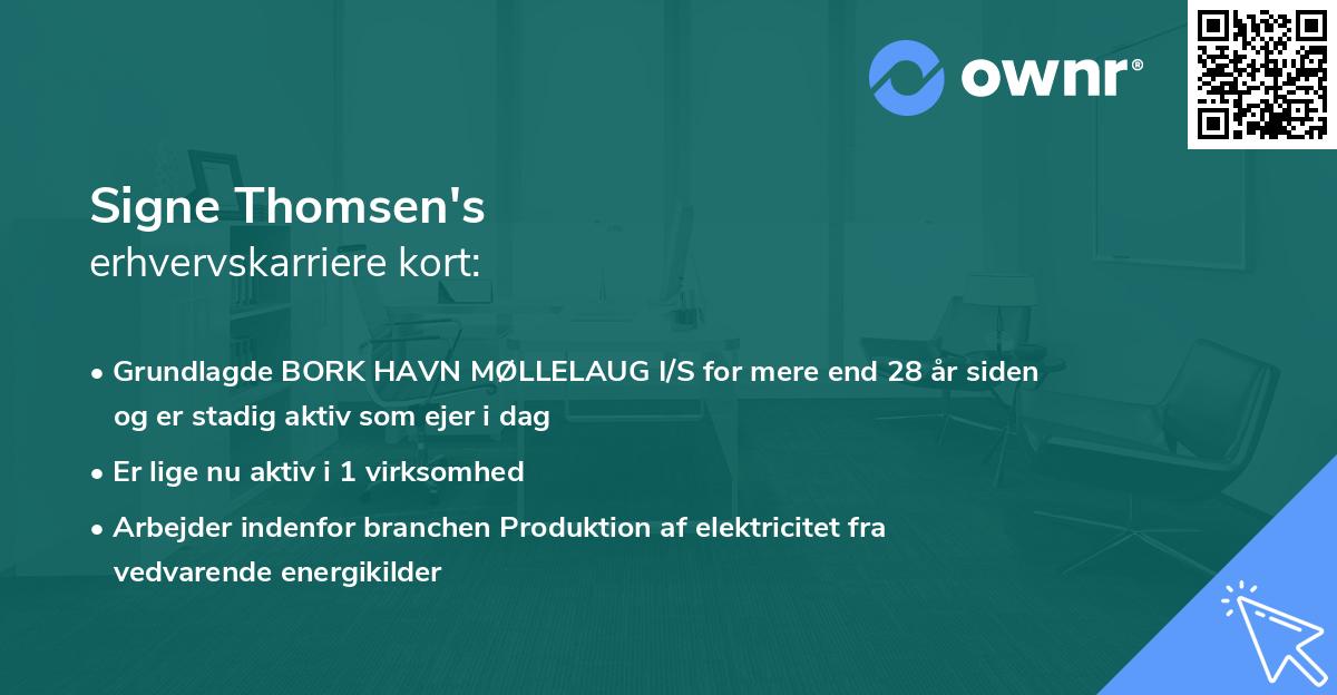 Signe Thomsen's erhvervskarriere kort