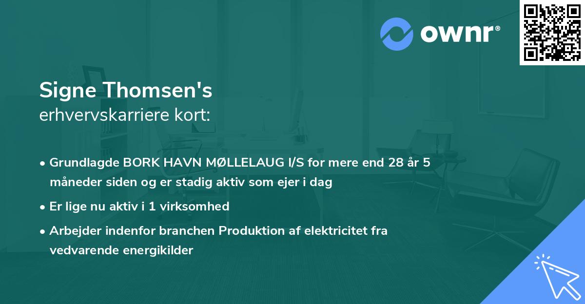 Signe Thomsen's erhvervskarriere kort