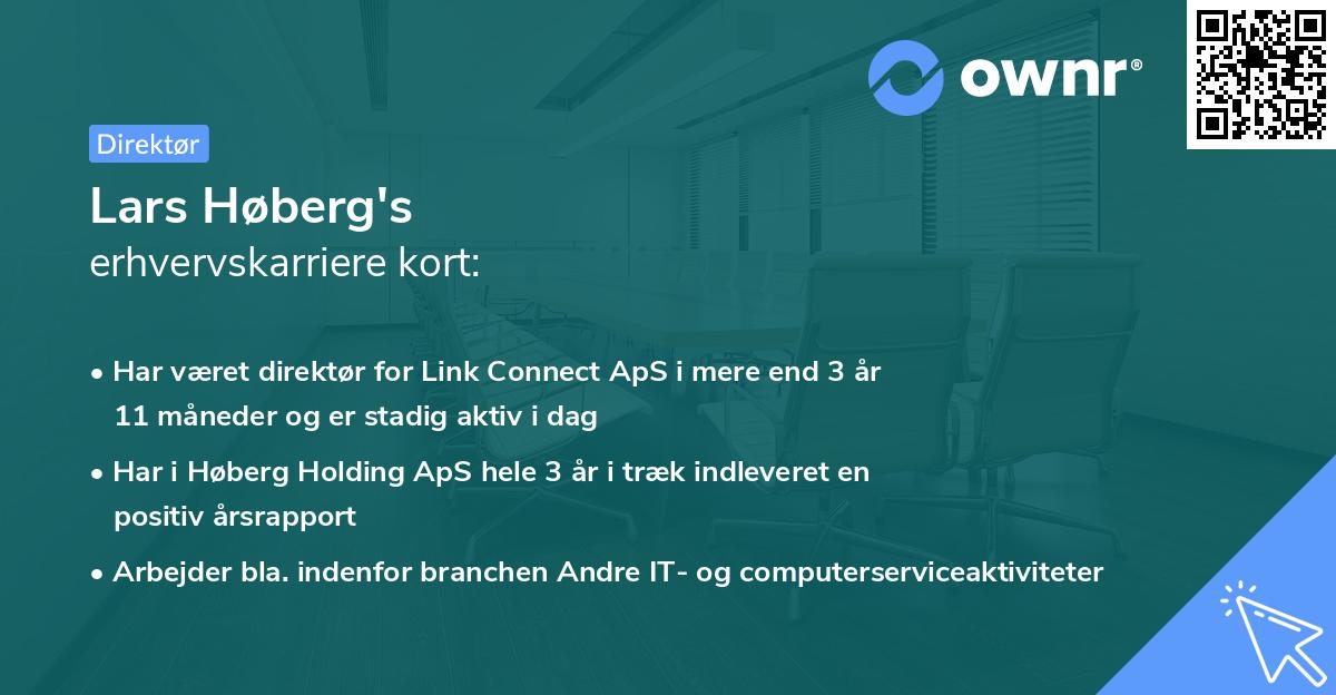 Lars Høberg's erhvervskarriere kort