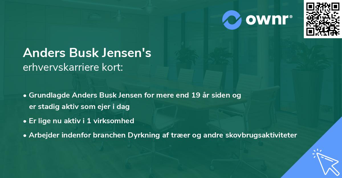 Anders Busk Jensen's erhvervskarriere kort