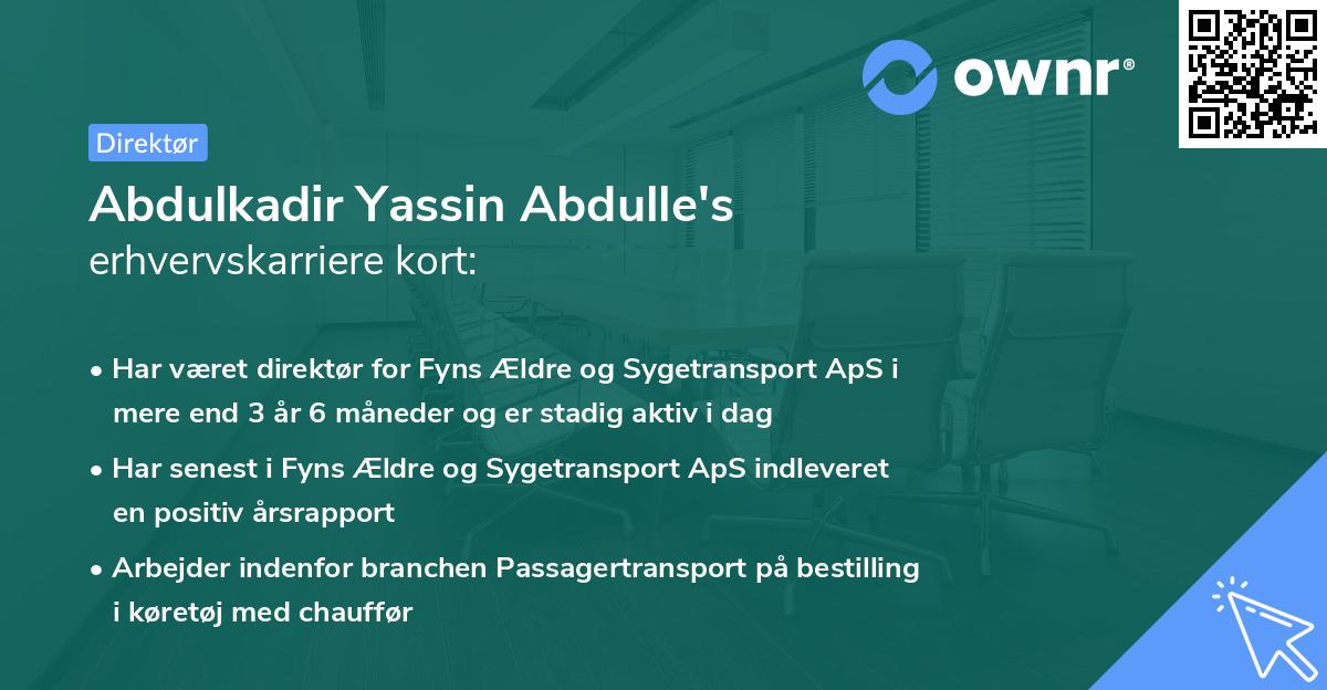 Abdulkadir Yassin Abdulle's erhvervskarriere kort