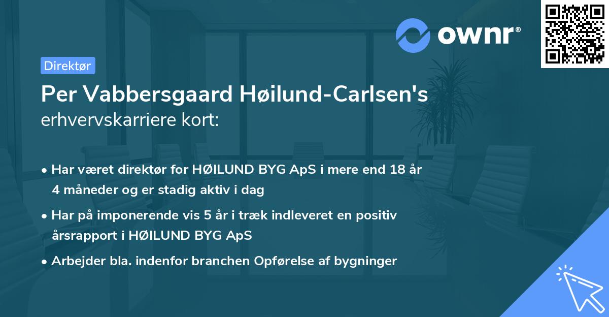 Per Vabbersgaard Høilund-Carlsen's erhvervskarriere kort