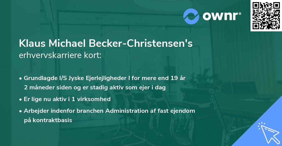 Klaus Michael Becker-Christensen's erhvervskarriere kort