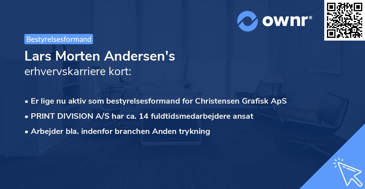 Lars Morten Andersen's erhvervskarriere kort