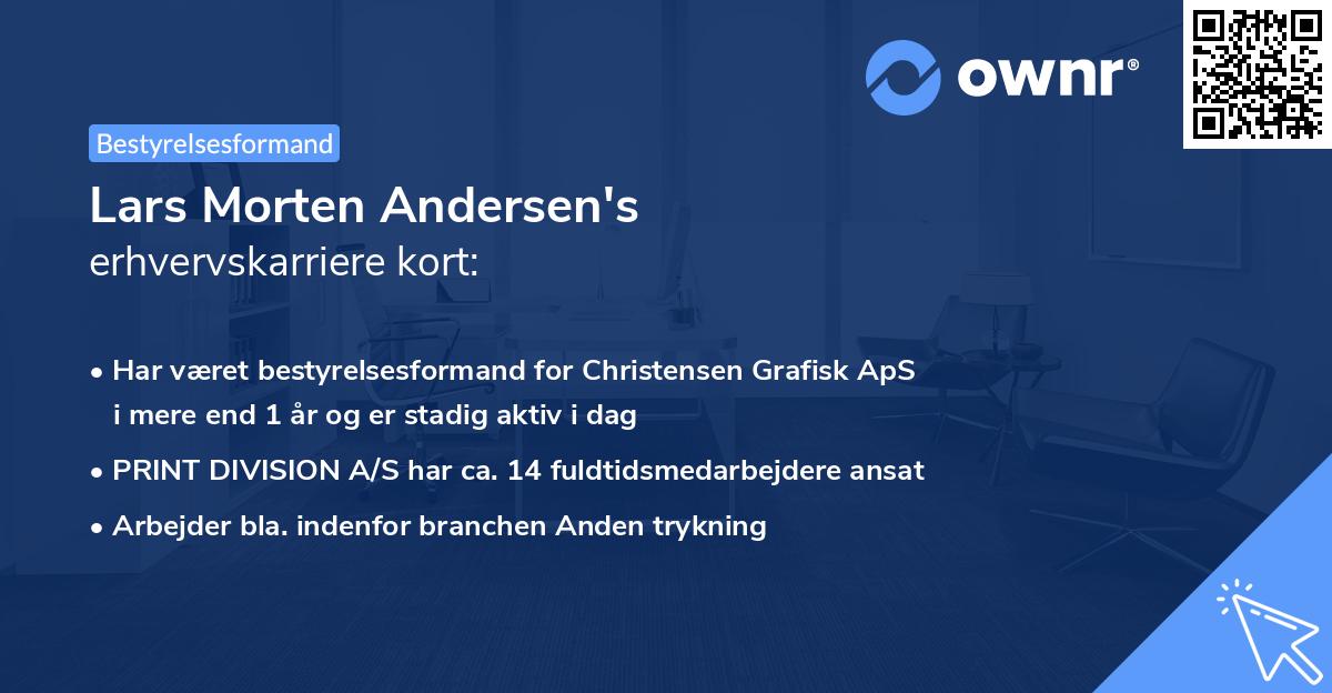 Lars Morten Andersen's erhvervskarriere kort