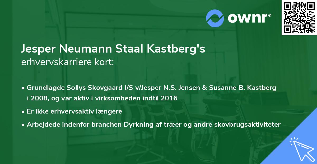 Jesper Neumann Staal Kastberg's erhvervskarriere kort